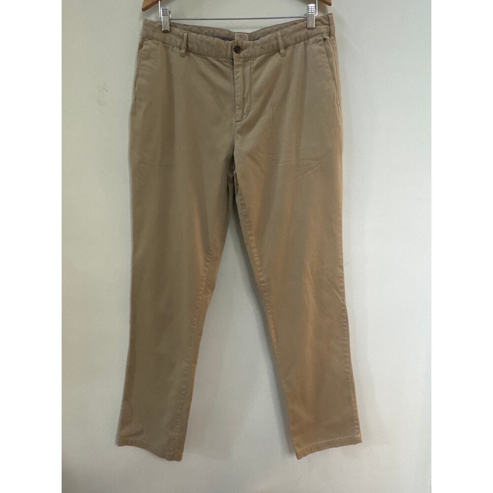 Faherty Men 35 X 34 Tan Khaki 5 Pocket Cotton Spandex Flat Front Chino Pant